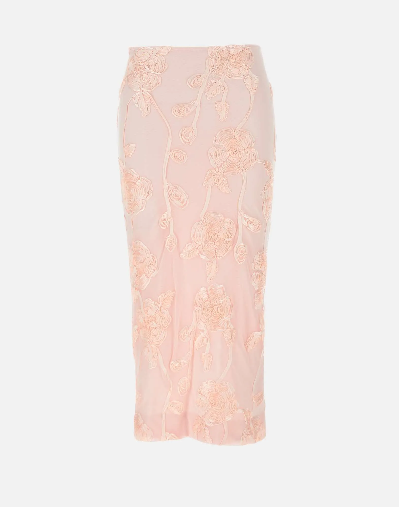 Rotera Birger Christensen Flower Mesh Pencil kjol i rosa