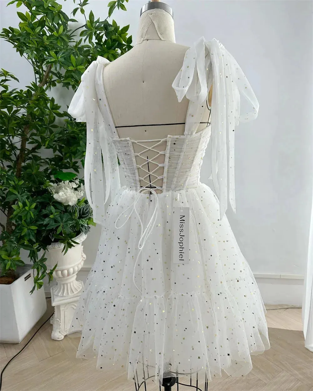 Sansa Prom Dress Spirit Mini Vestidos De Noche Princess Spaghetti Strap Star Evening Dresses Corset Short Party Dresses