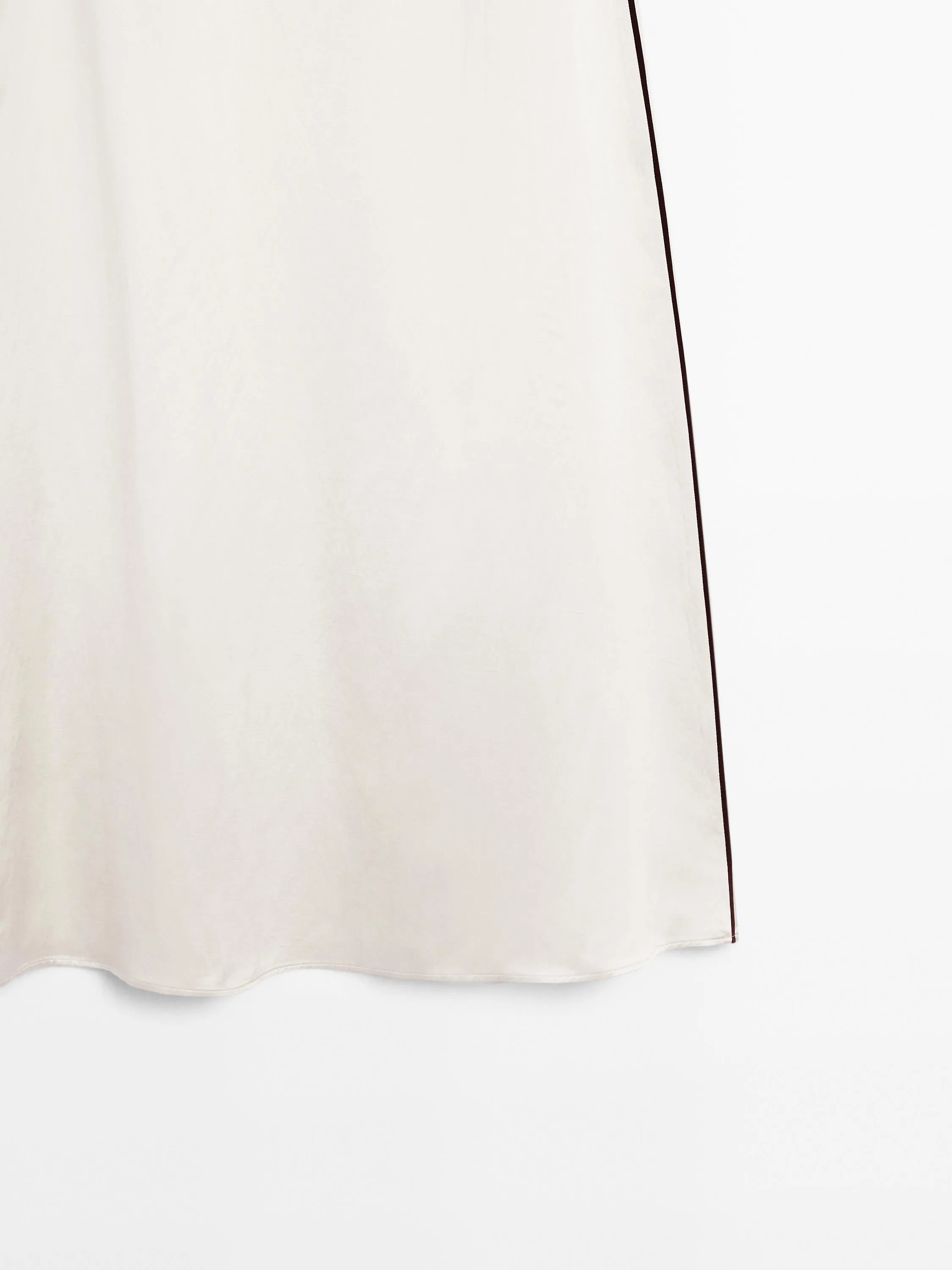 Satin midi skirt with trims