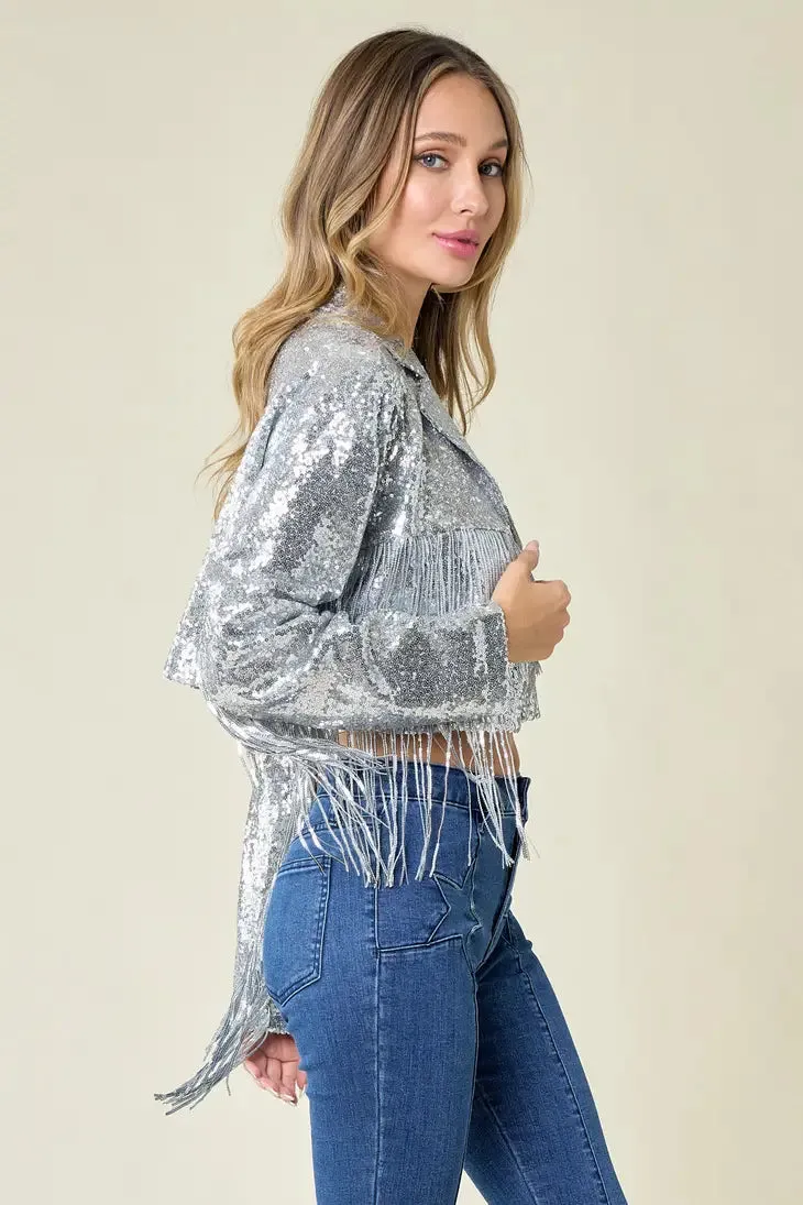 SEQUIN FRINGE MOTO