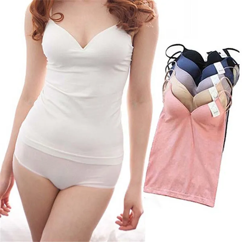 Sexy Women Padded Bra Tops V Neck Camisole Straps Push Up Bra Vest Tank