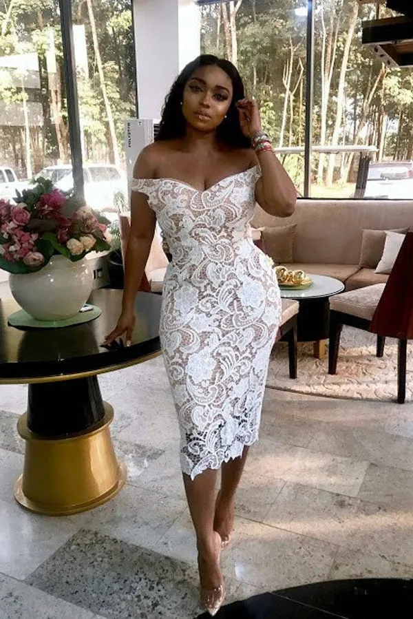 Sheath Off the Shoulder White Lace Long Bridesmaid Dresses,Elegant Bridesmaid Dresses,MBD136