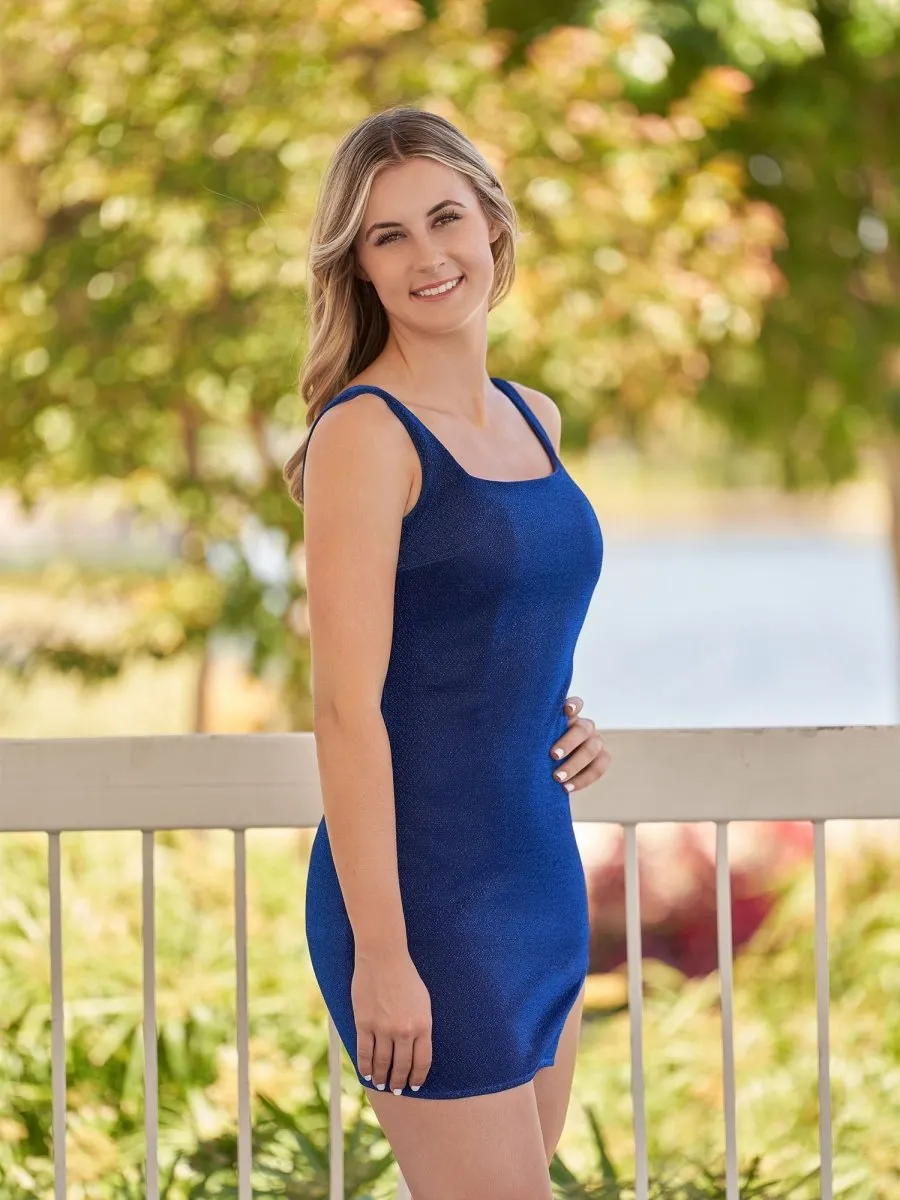 Sheath Square Neck Homecoming Dresses with Slit