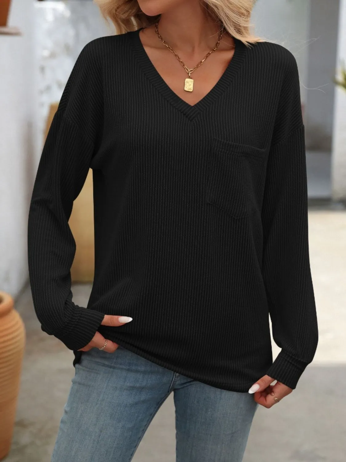 Shiloh V-Neck Long Sleeve T-Shirt