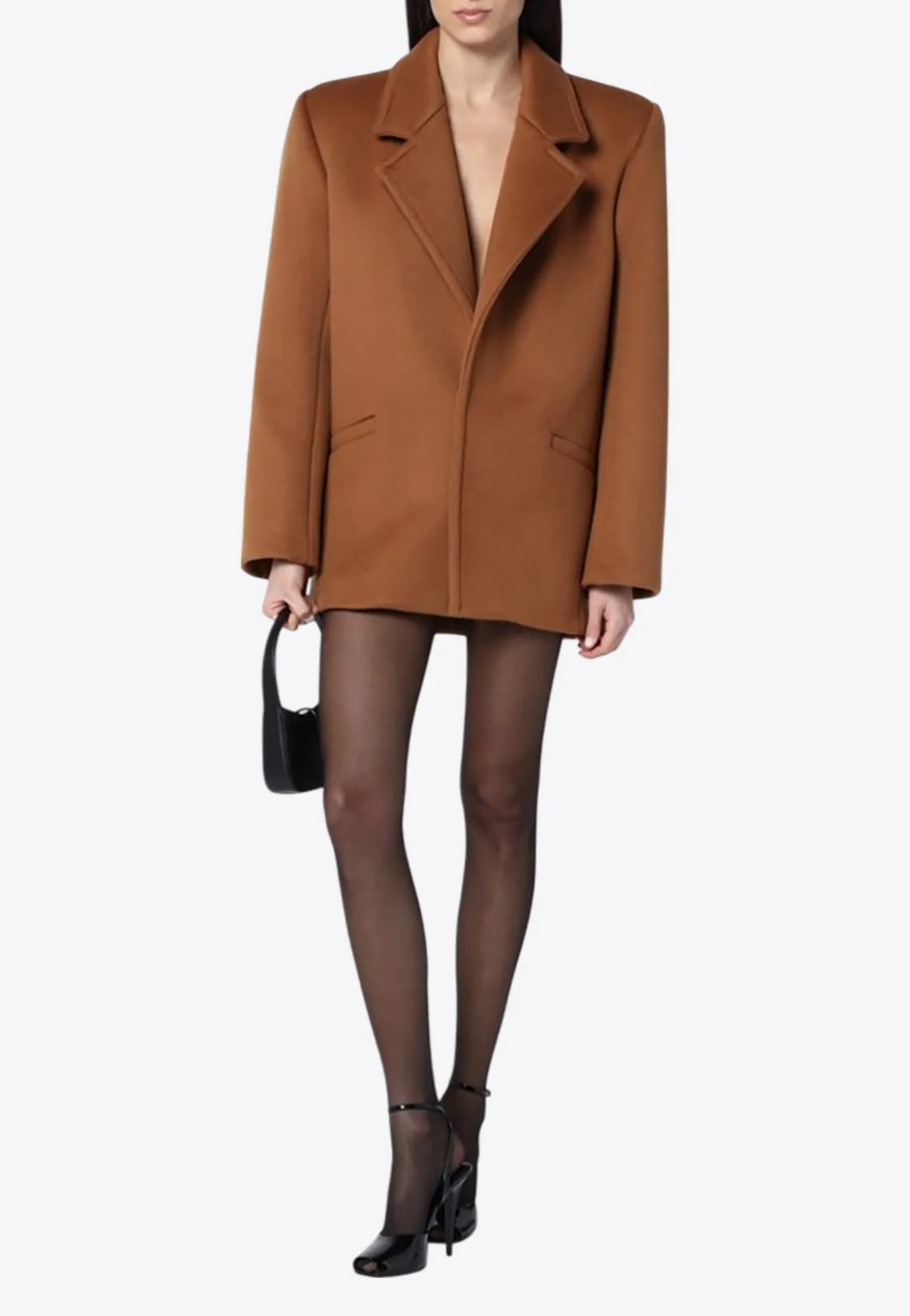 Single-Breasted Wool Short Coat