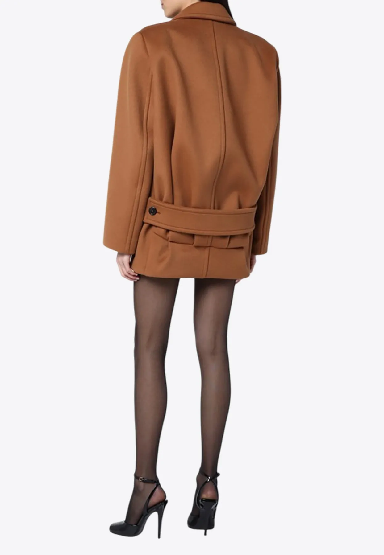 Single-Breasted Wool Short Coat