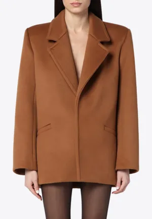 Single-Breasted Wool Short Coat