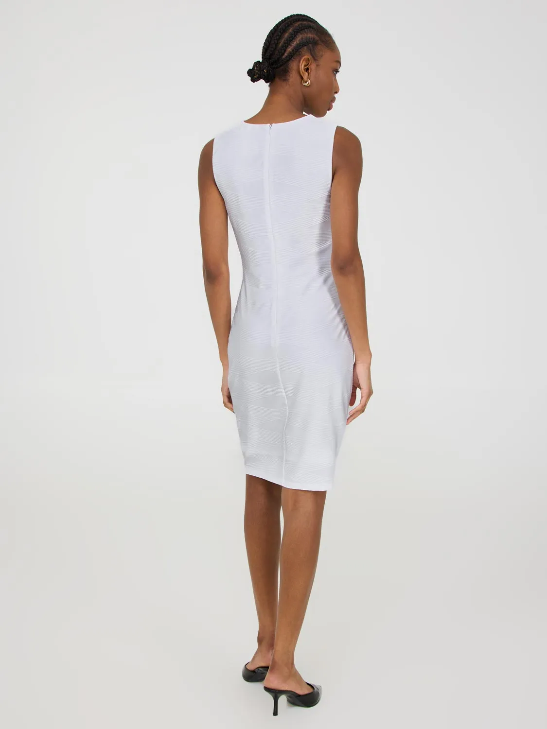 Sleeveless Patterned Sheath Dress