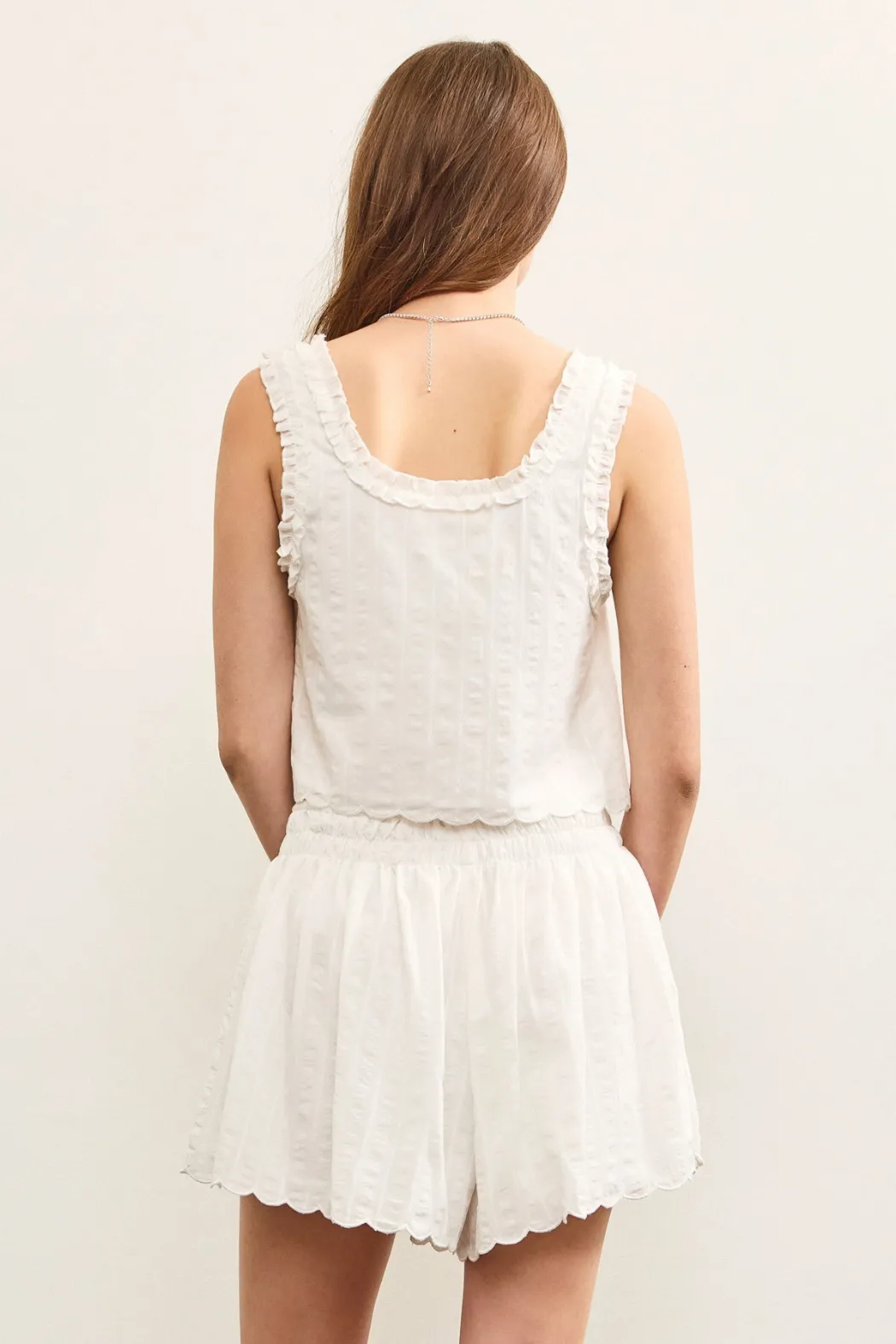 Sleeveless V-Neck Ruffle Tie Top