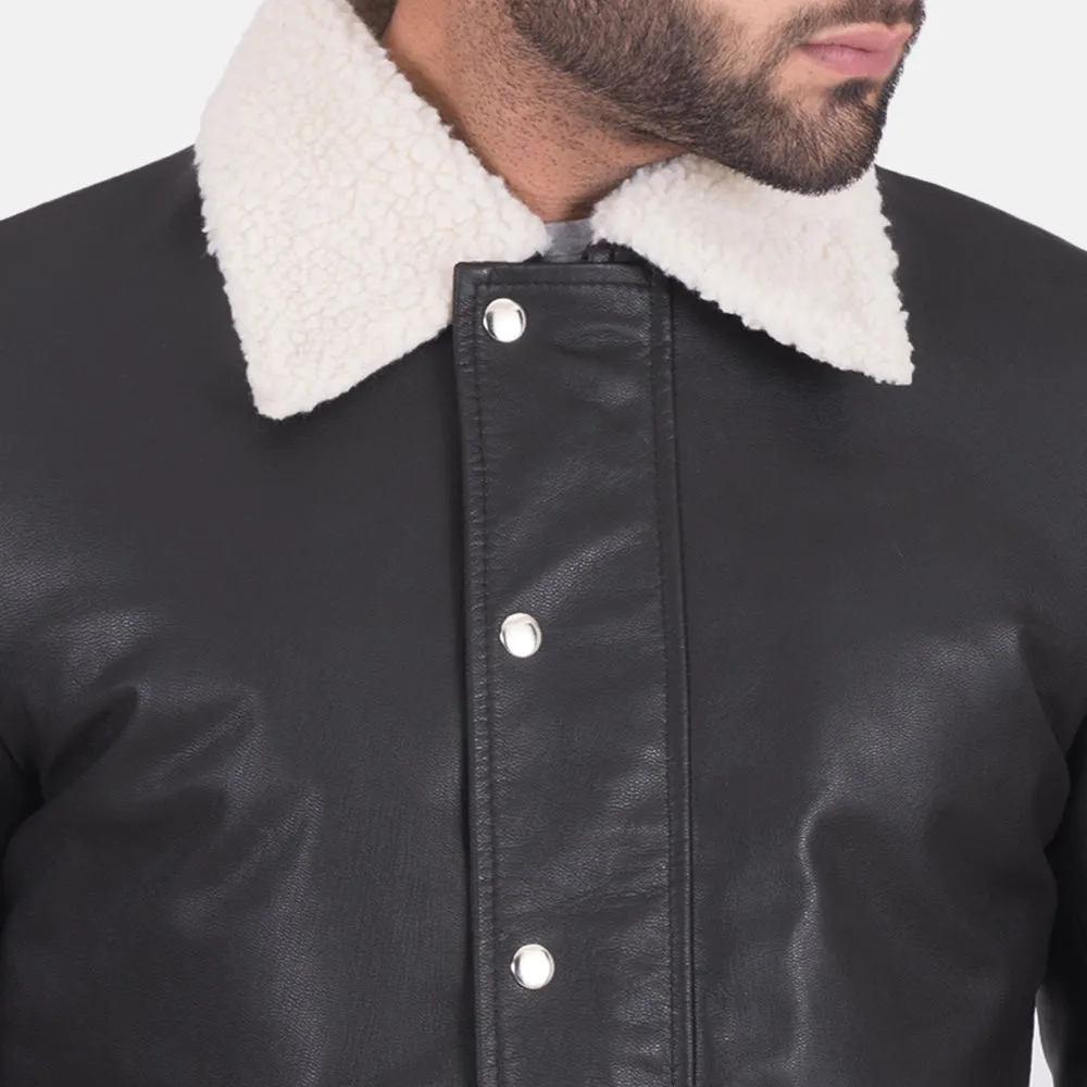 SnowFlake Black Leather Jacket