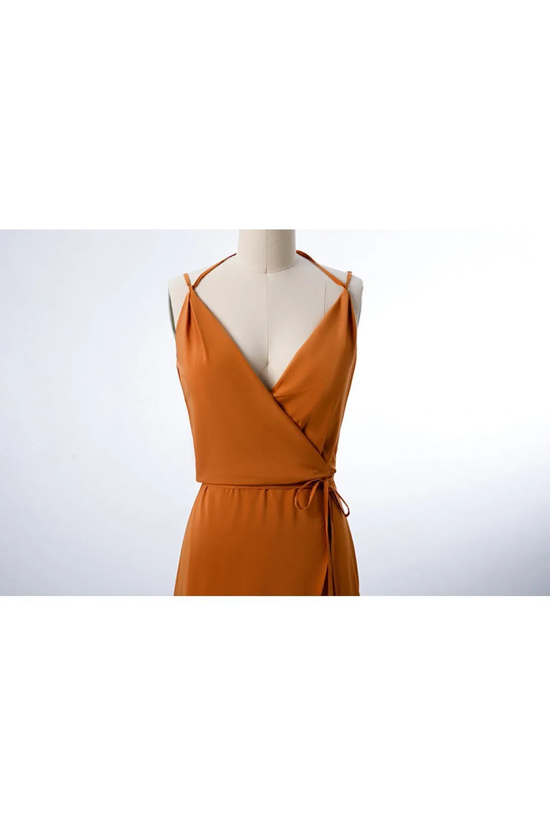 Spaghetti Straps Burnt Orange Cheap Bridesmaid Dresses Online, WG267