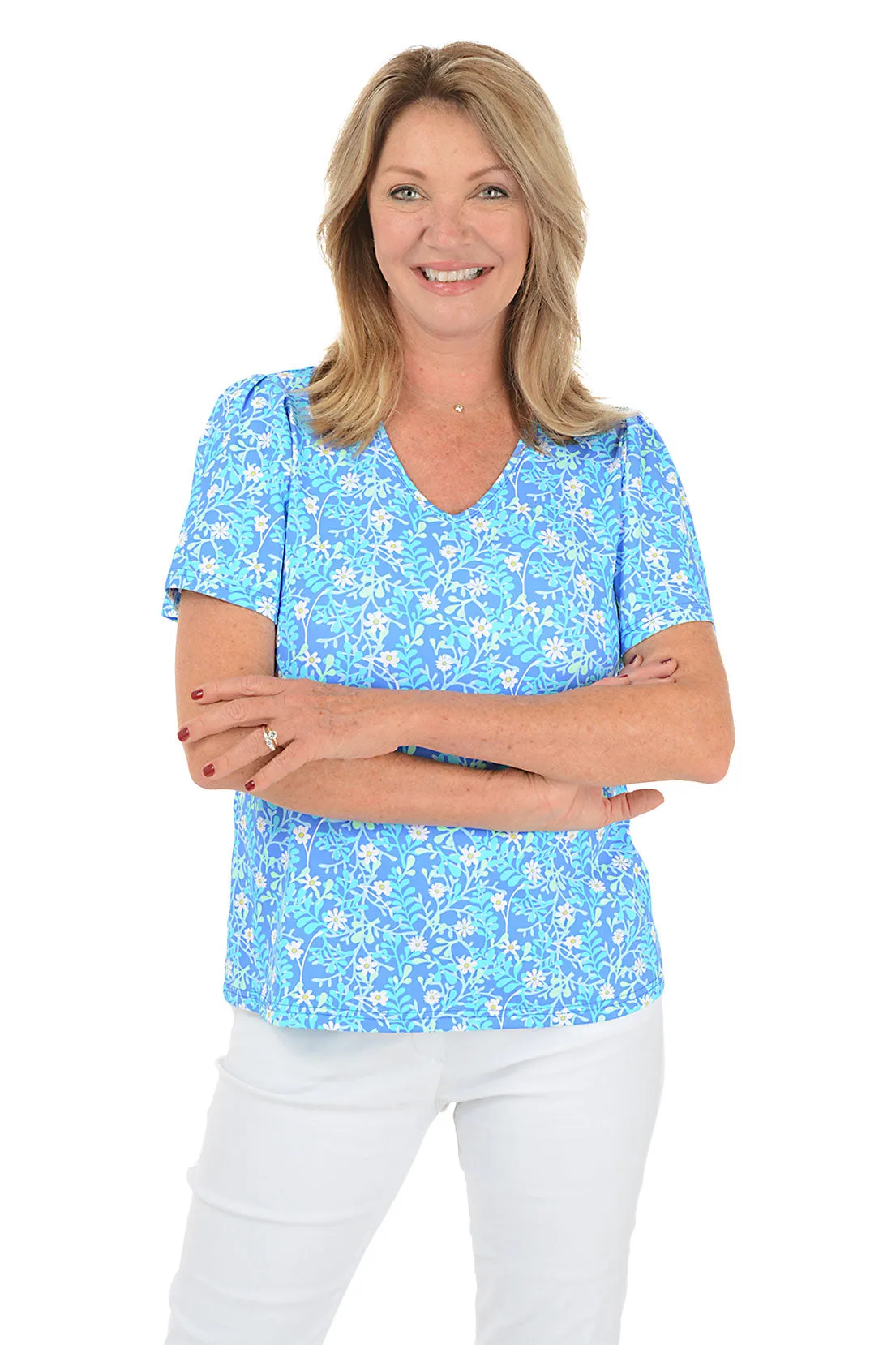 Spring Garden UPF50  Flutter Sleeve Top