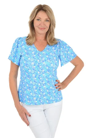 Spring Garden UPF50  Flutter Sleeve Top
