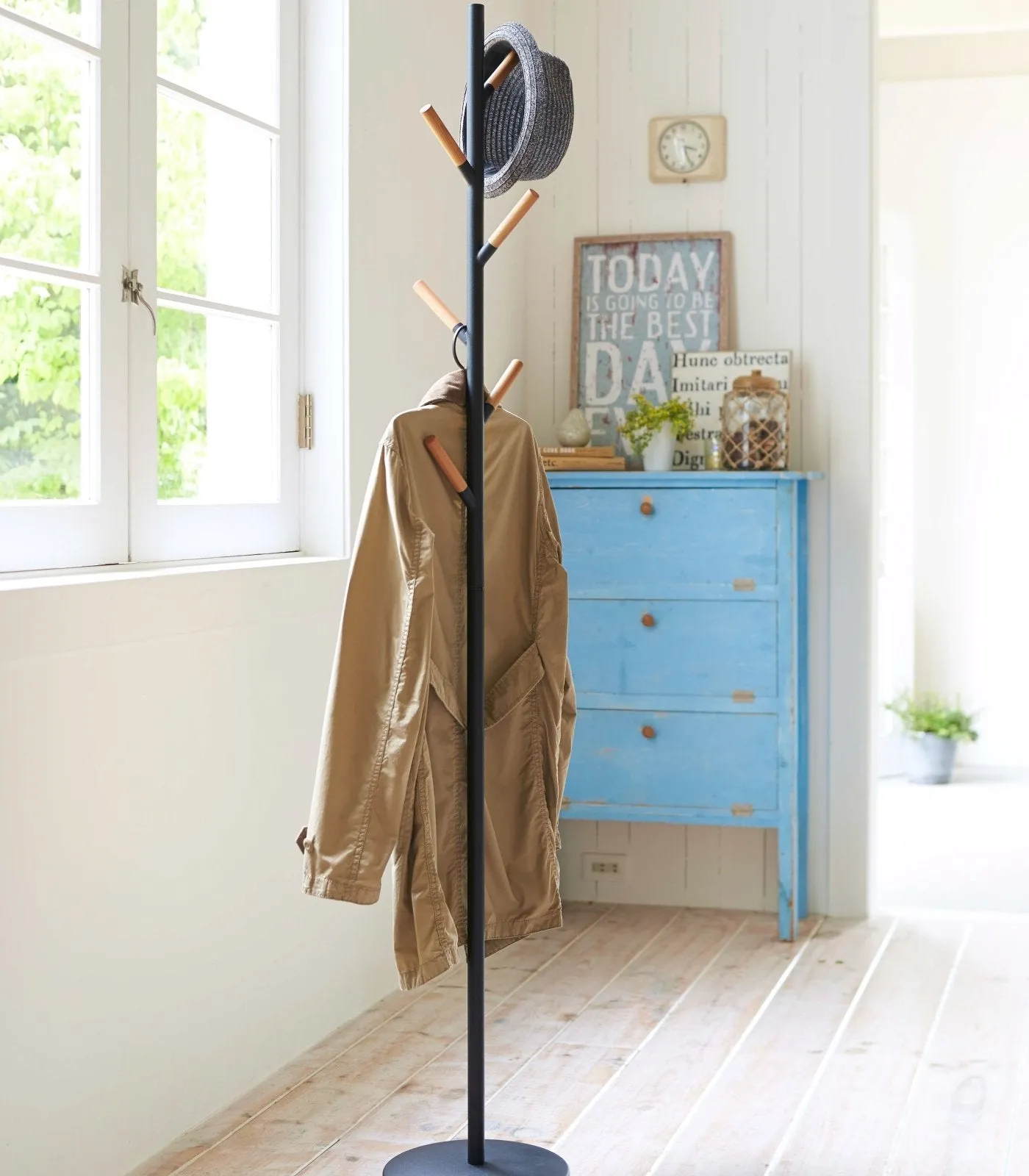 Steel Coat Rack · 70" H