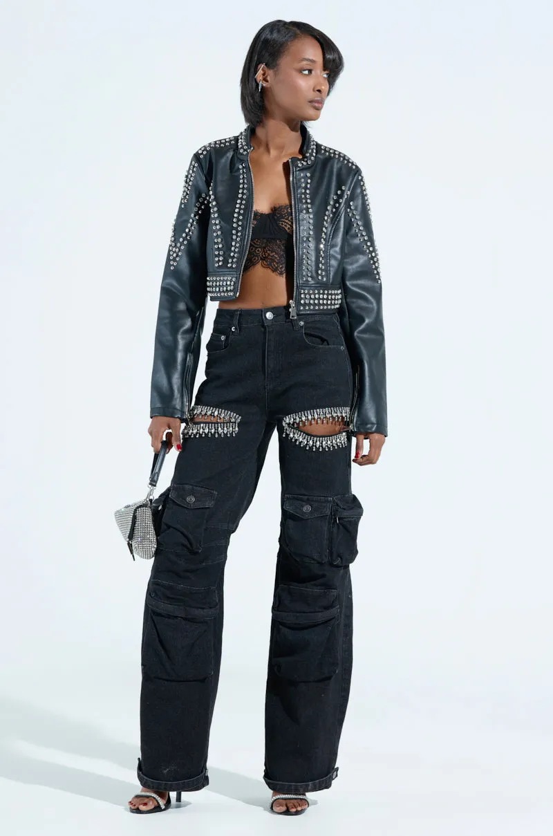 STEPPING OUT EMBELLISHED MOTO