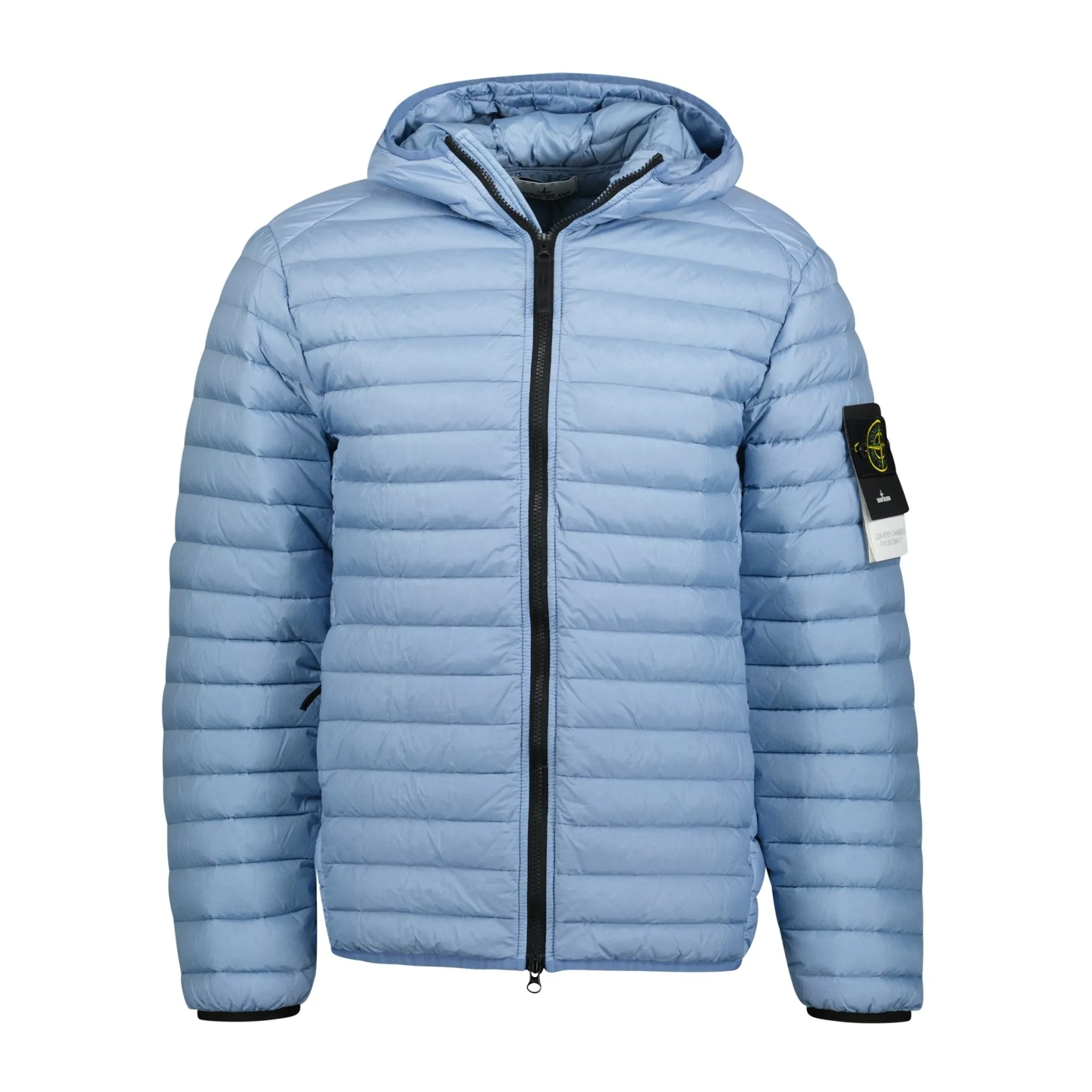 STONE ISLAND LOOM WOVEN CHAMBERS R-NYLON DOWN-TC HOODED JACKET BLUE