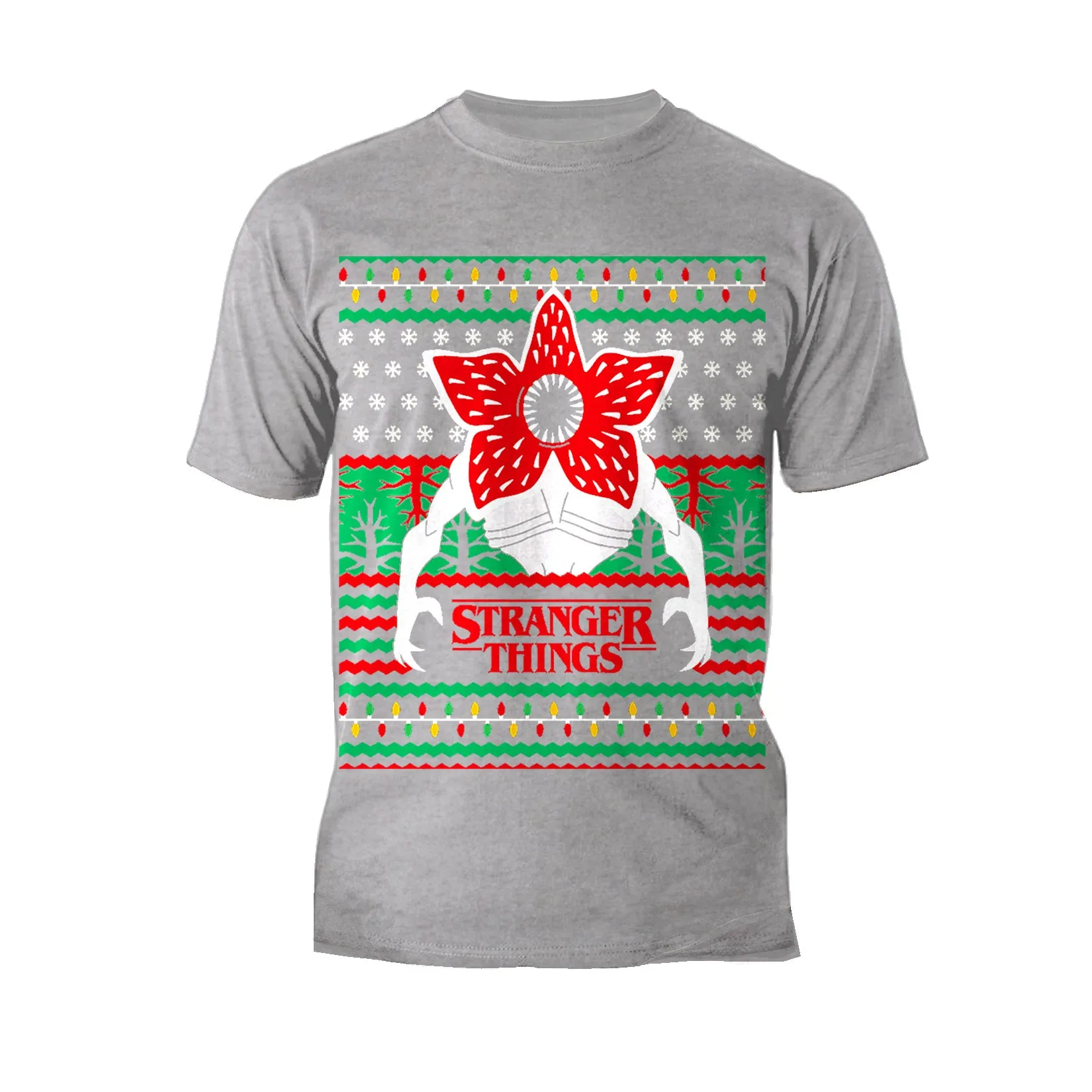 Stranger Things Xmas Demogorgon Lights Men's T-Shirt