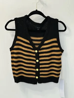 Stripe Button Down Vest