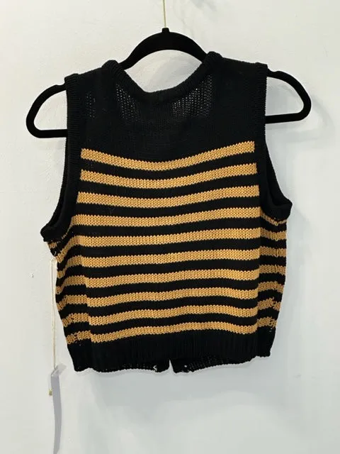 Stripe Button Down Vest