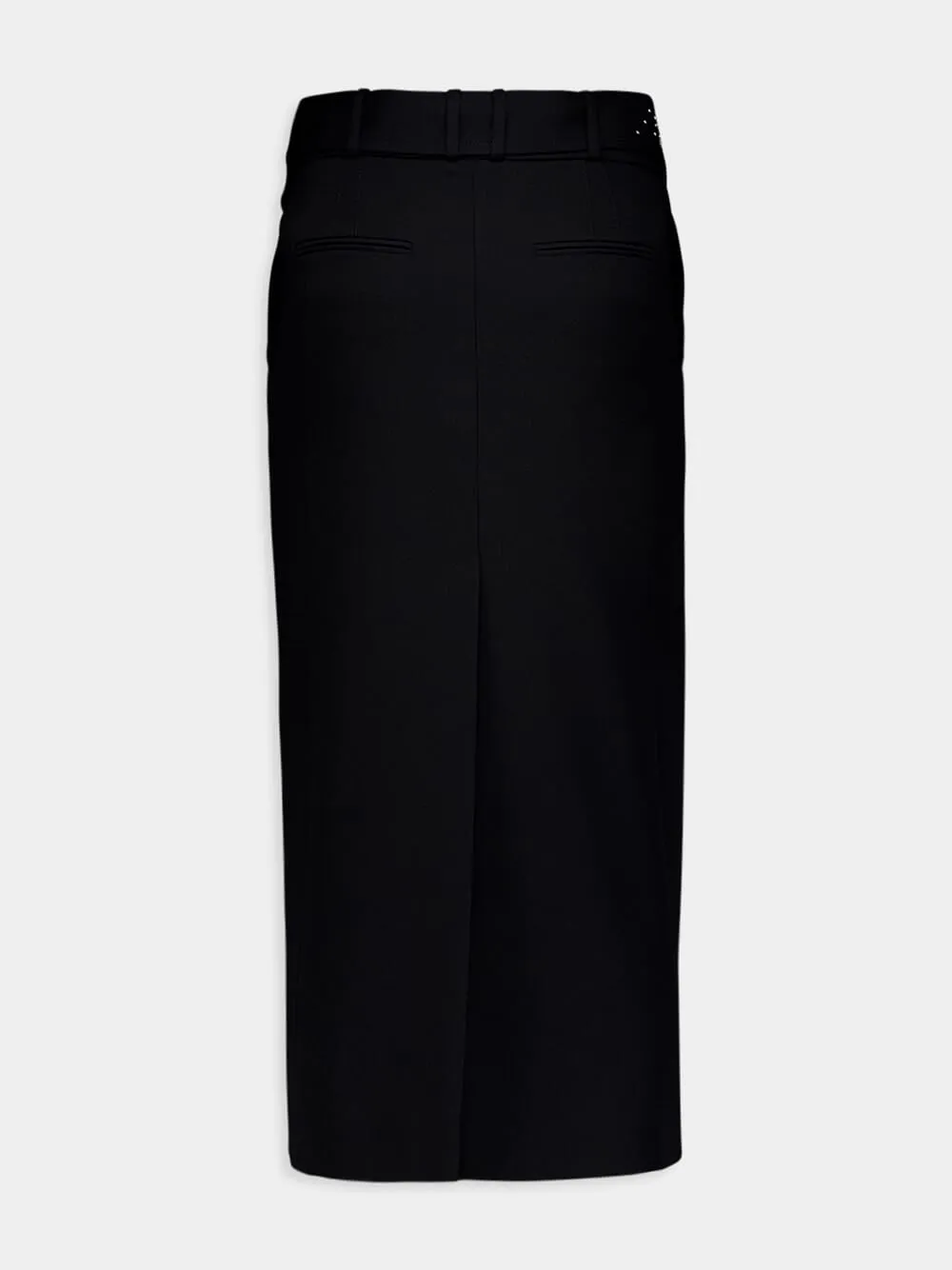 Studded-Belt Midi Skirt
