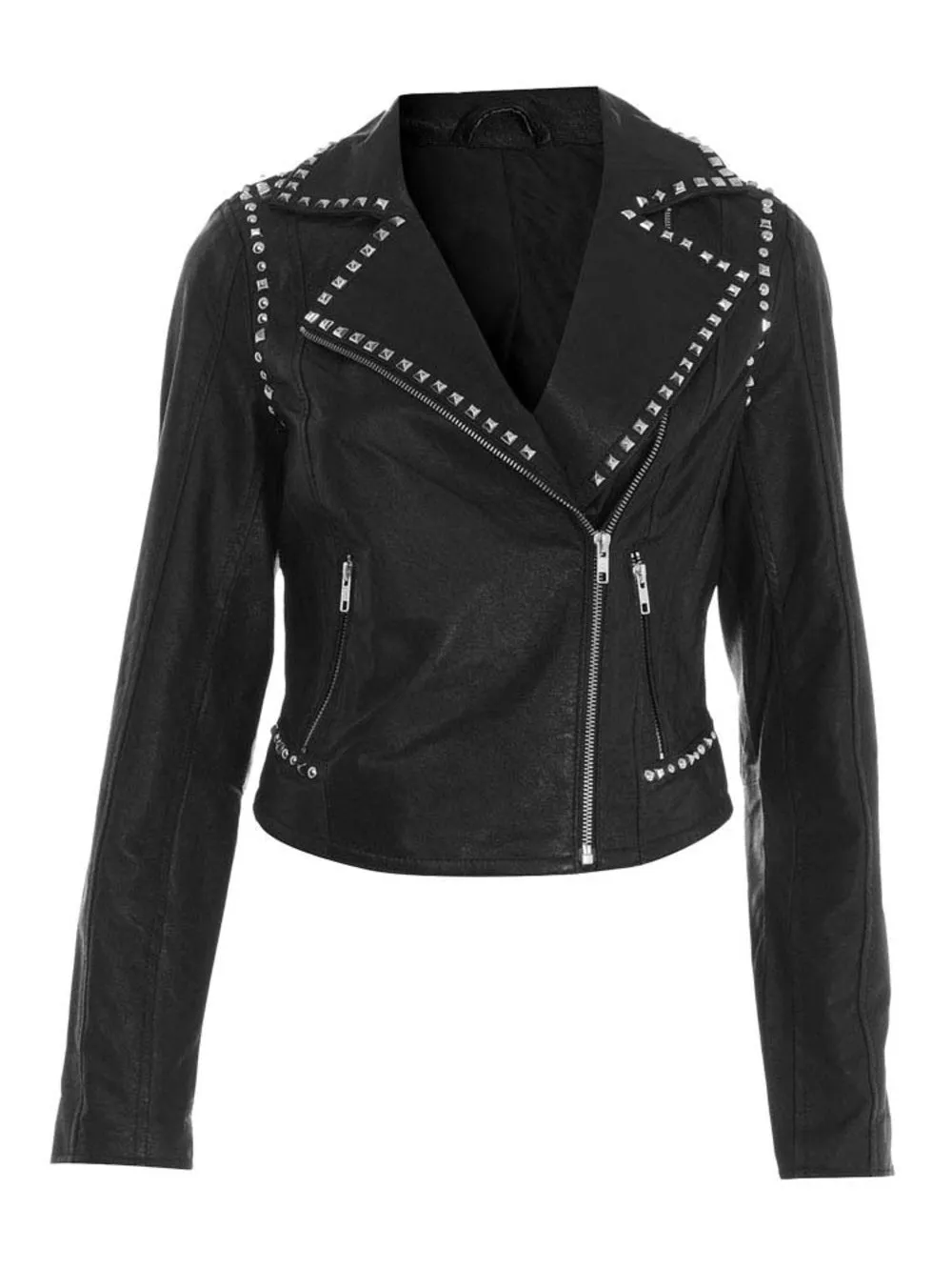 Studded Classic Leather Moto Jacket