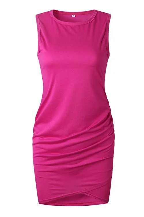 Stunncal Asymmetry Ruched Sheath Mini Dress（7 colors）