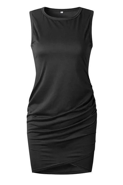 Stunncal Asymmetry Ruched Sheath Mini Dress（7 colors）