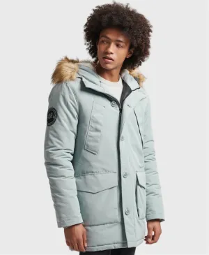 Superdry Everest Hooded Fur Parka Jacket Light Blue