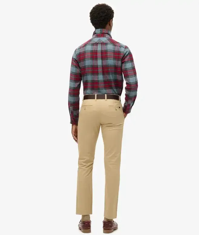 Superdry Mens Slim Tapered Stretch Chino Trousers Shaker Beige