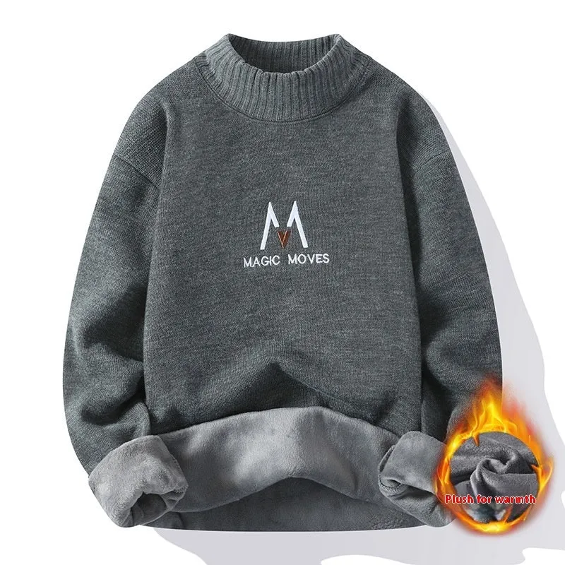 SWEATER MEN'S WINTER FLEECE-LINED THICKENED