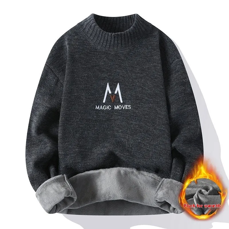 SWEATER MEN'S WINTER FLEECE-LINED THICKENED