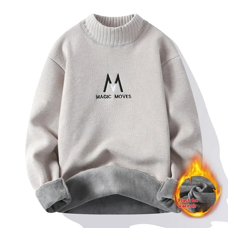 SWEATER MEN'S WINTER FLEECE-LINED THICKENED