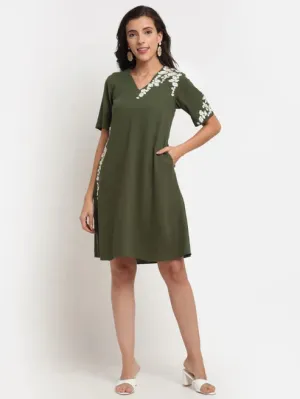 Sylvia Olive Green Dress
