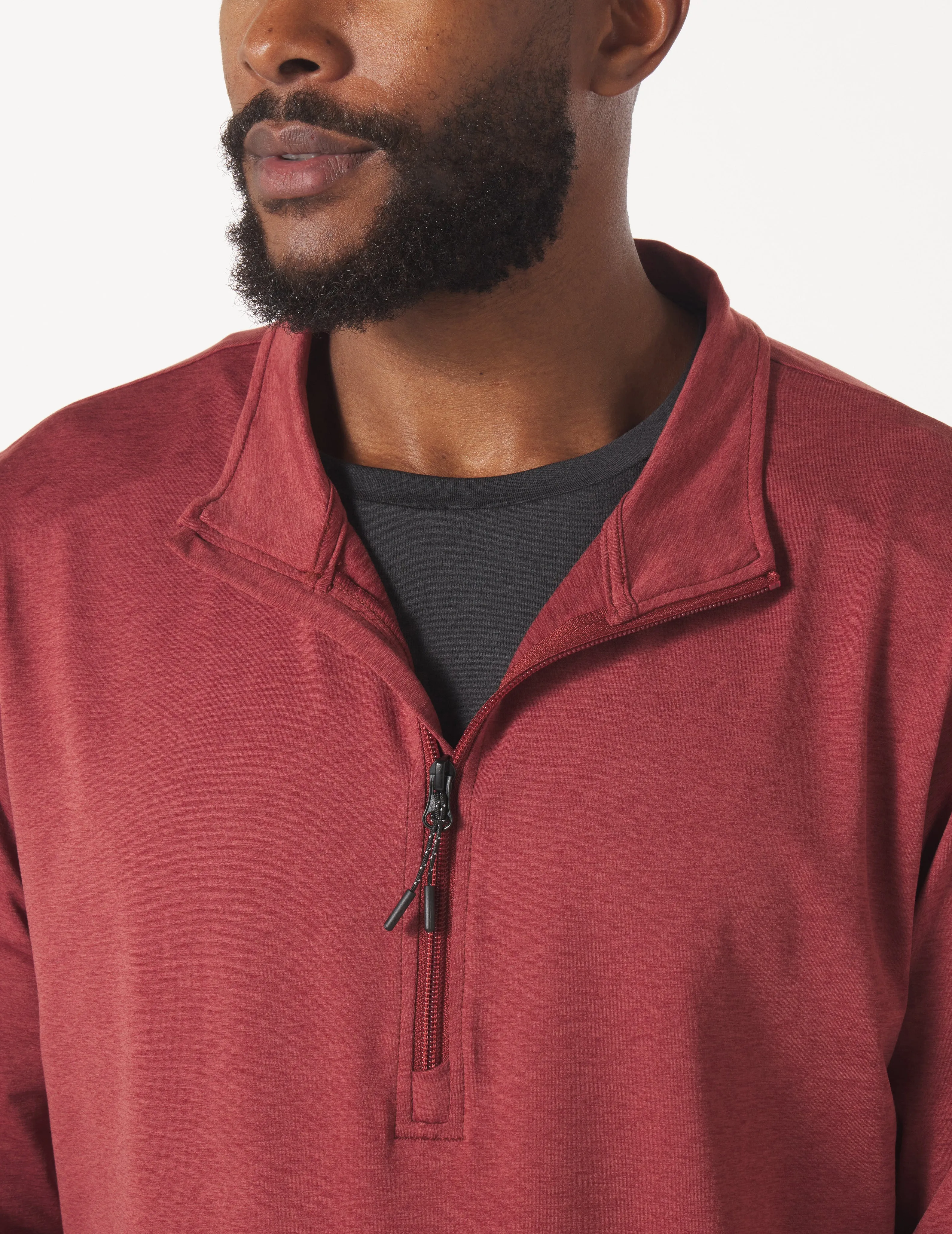 Tahoe 1/4 Zip: Brick Red Marble