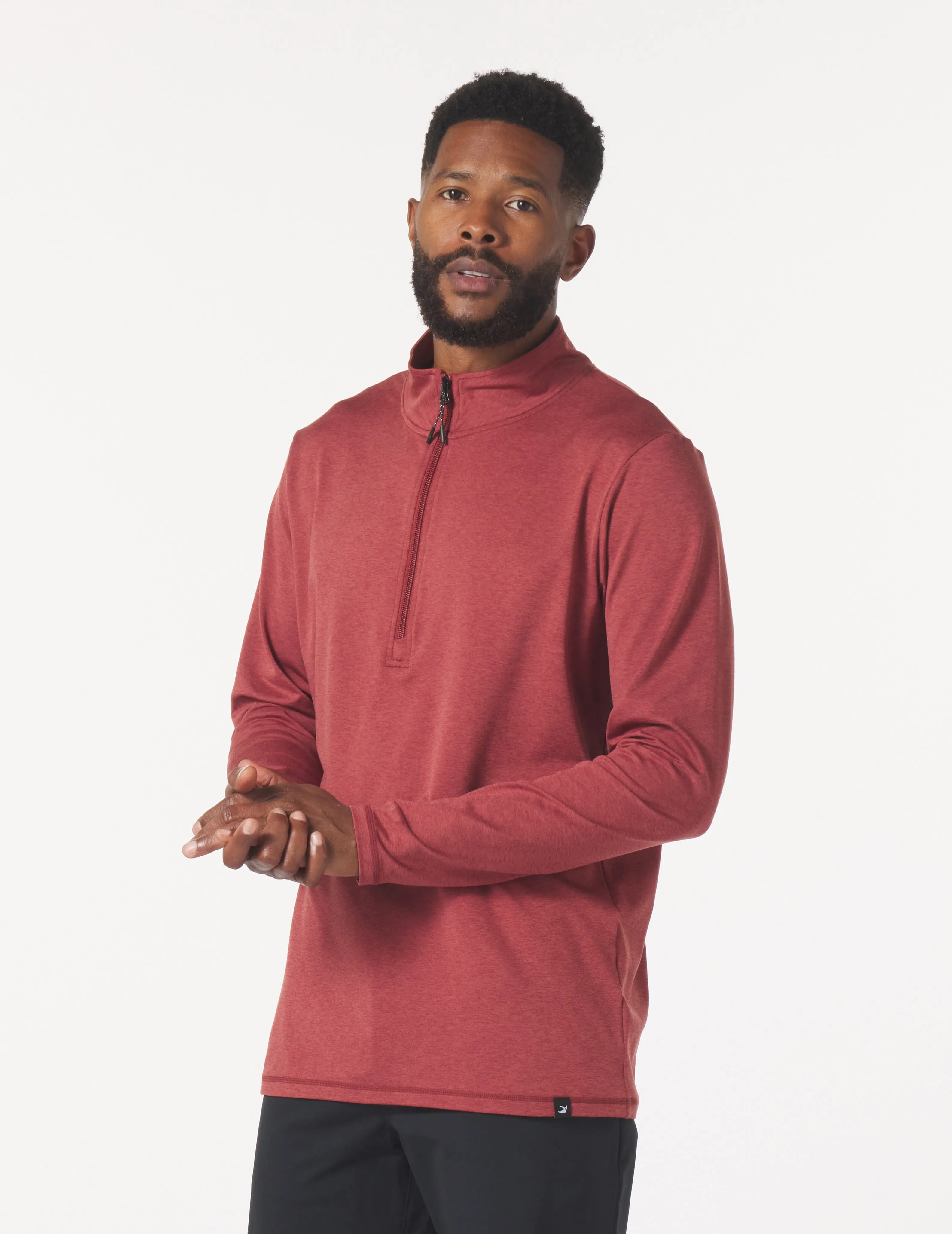 Tahoe 1/4 Zip: Brick Red Marble