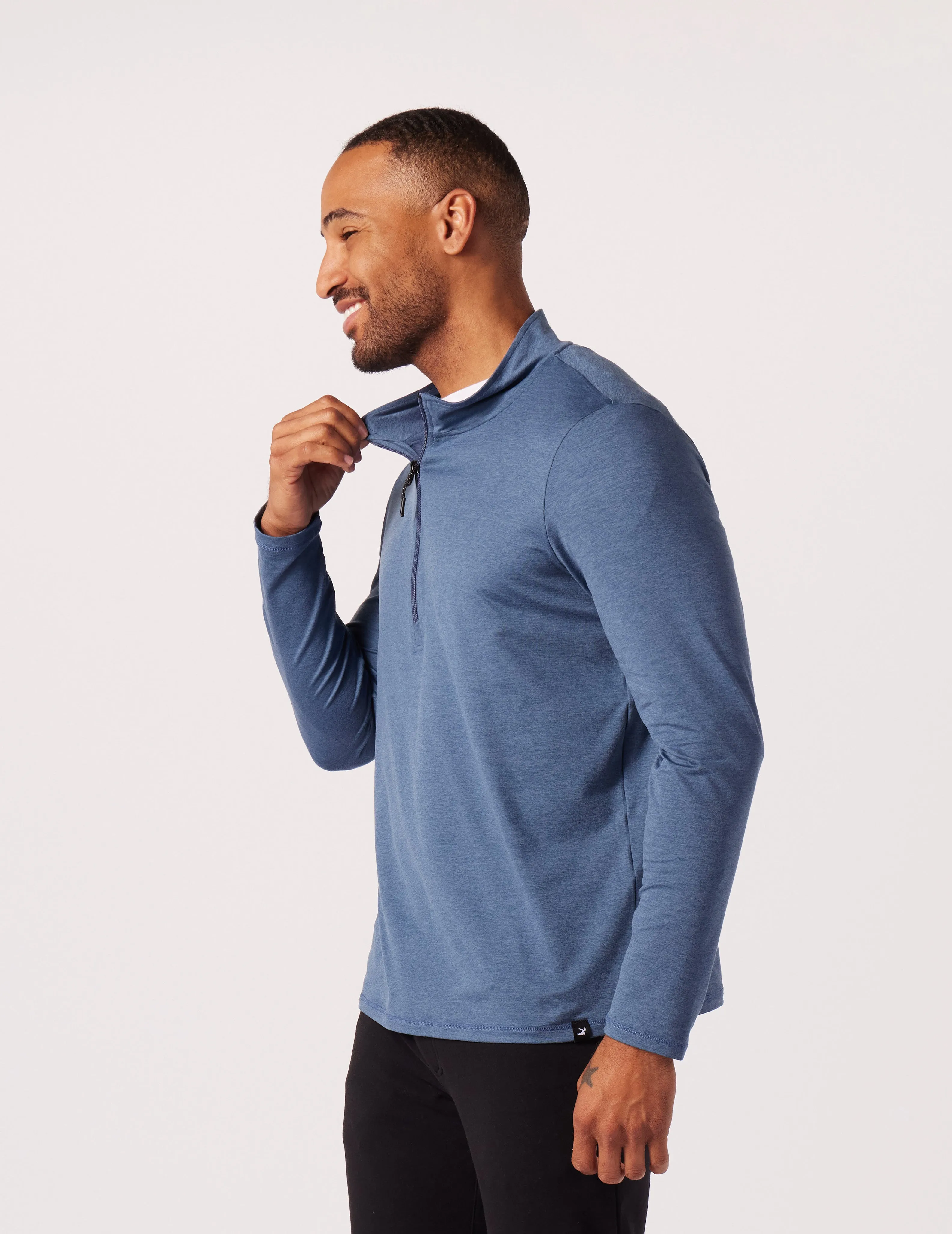 Tahoe 1/4 Zip: Washed Blue Marble