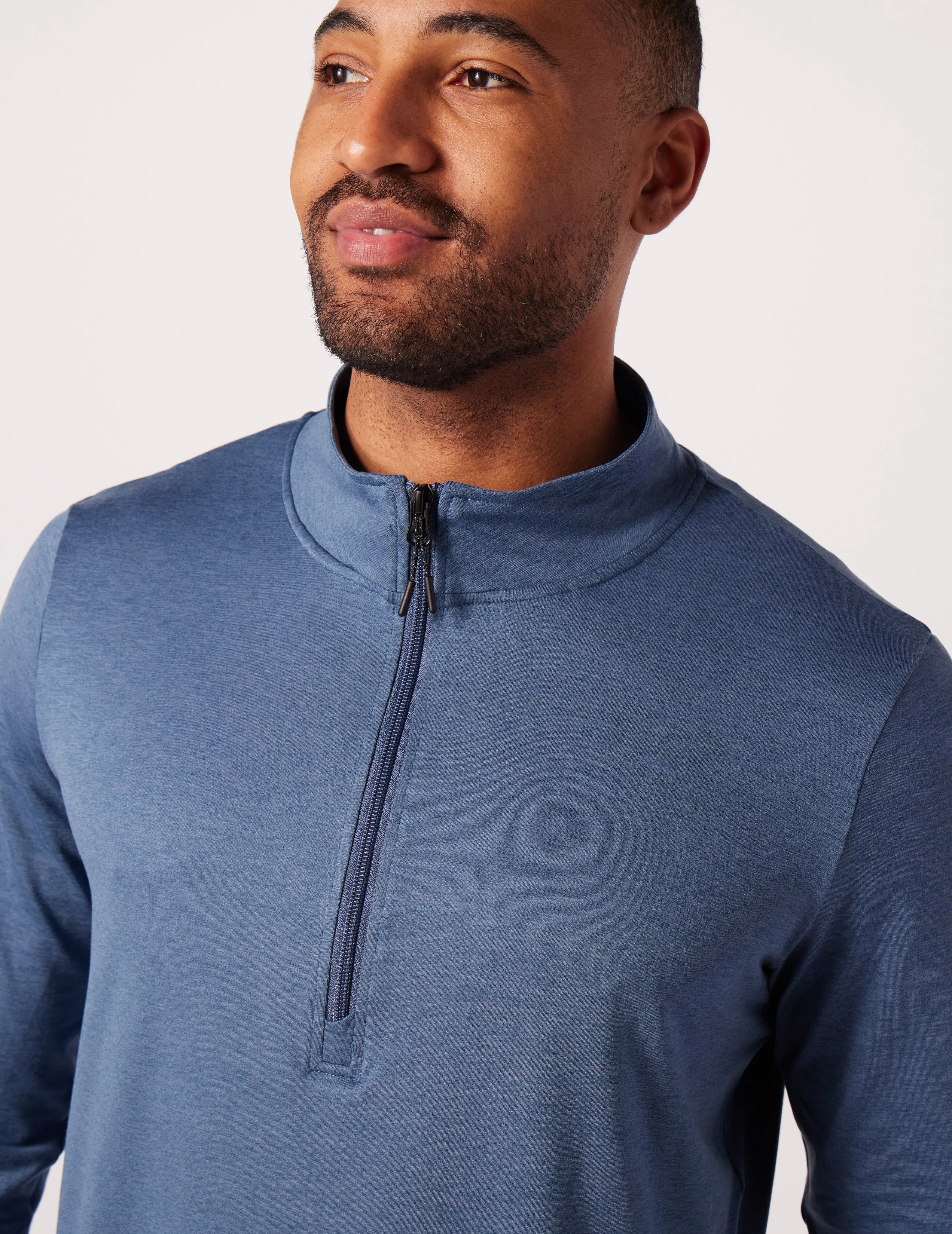 Tahoe 1/4 Zip: Washed Blue Marble