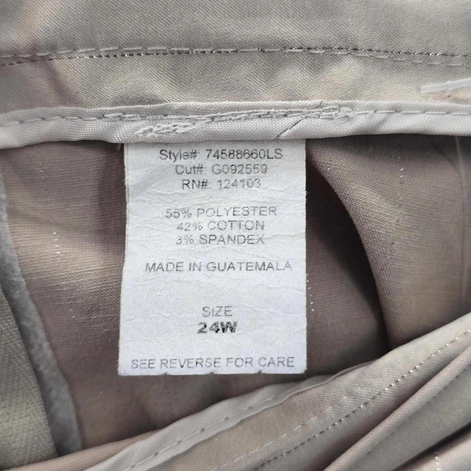 Tan Silver Stripe Knee Length Pencil Zip Slit Stretch Skirt Plus Size 24W
