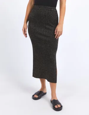 TESSA METALLIC KNIT SKIRT || METALLIC