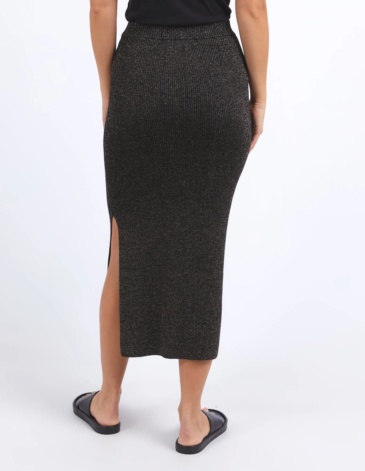 TESSA METALLIC KNIT SKIRT || METALLIC
