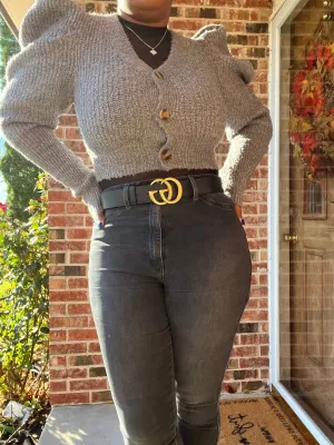 The “CHELSEE” Puff Sleeve Cardigan