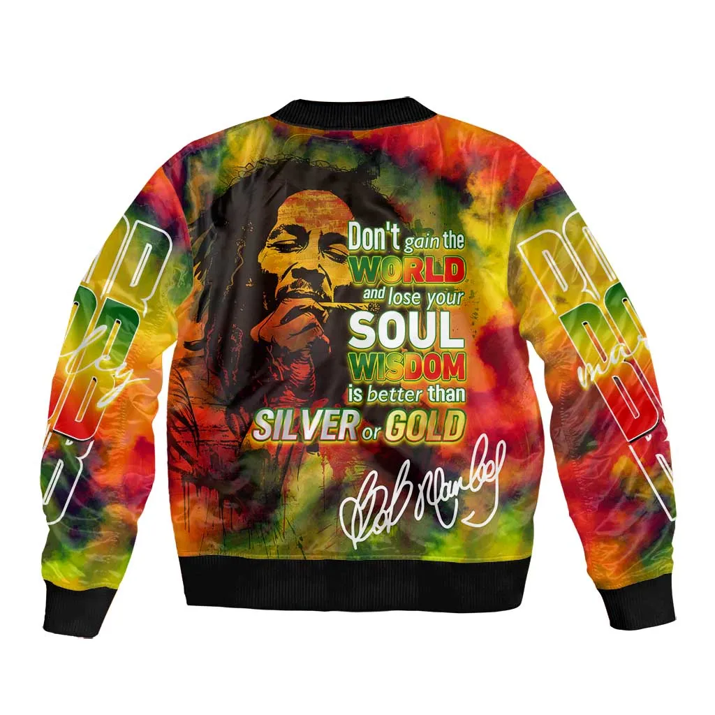 The Legend of Reggae One Love Bomber Jacket Bob Colorful Art DT02