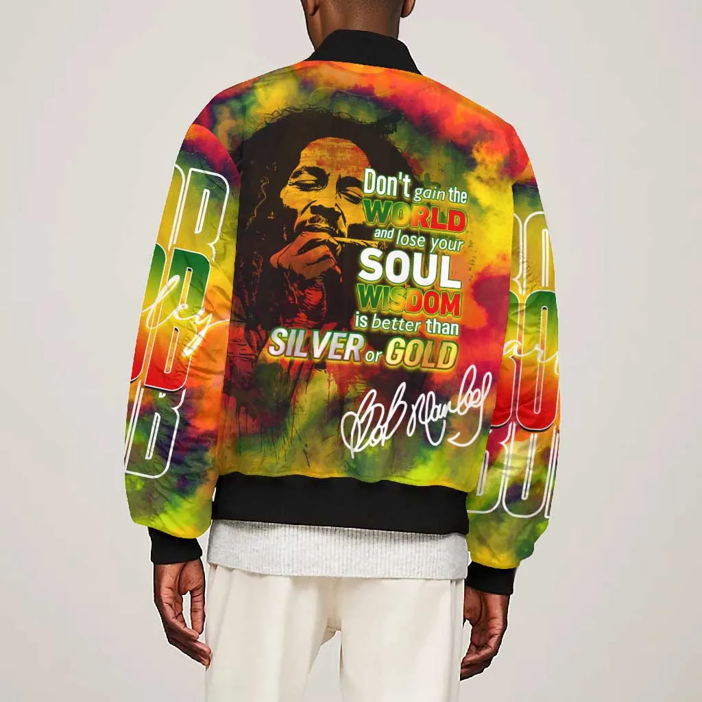 The Legend of Reggae One Love Bomber Jacket Bob Colorful Art DT02