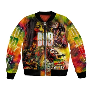 The Legend of Reggae One Love Bomber Jacket Bob Colorful Art DT02