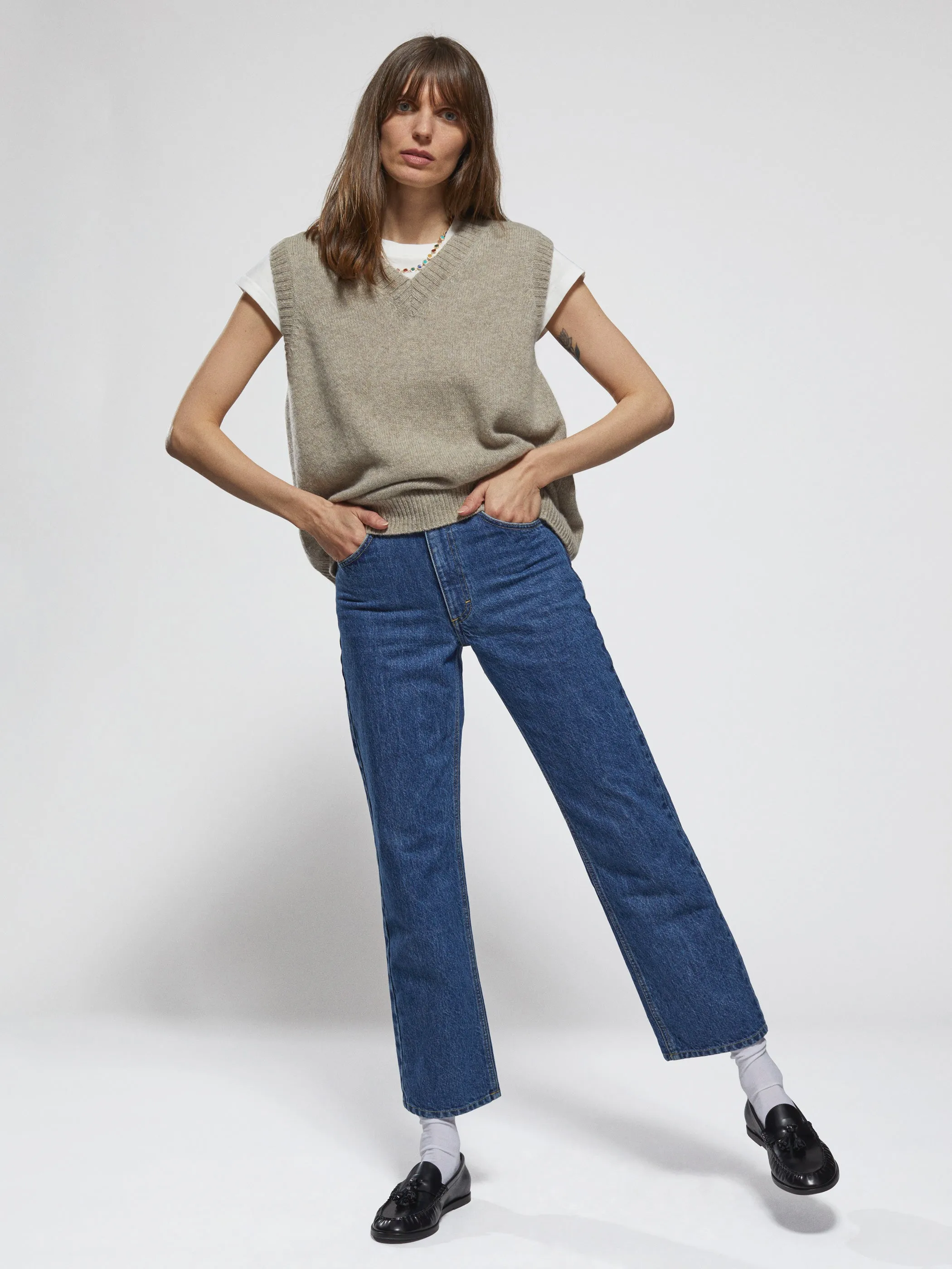 The Stevie Oversized Vest in Cashmere