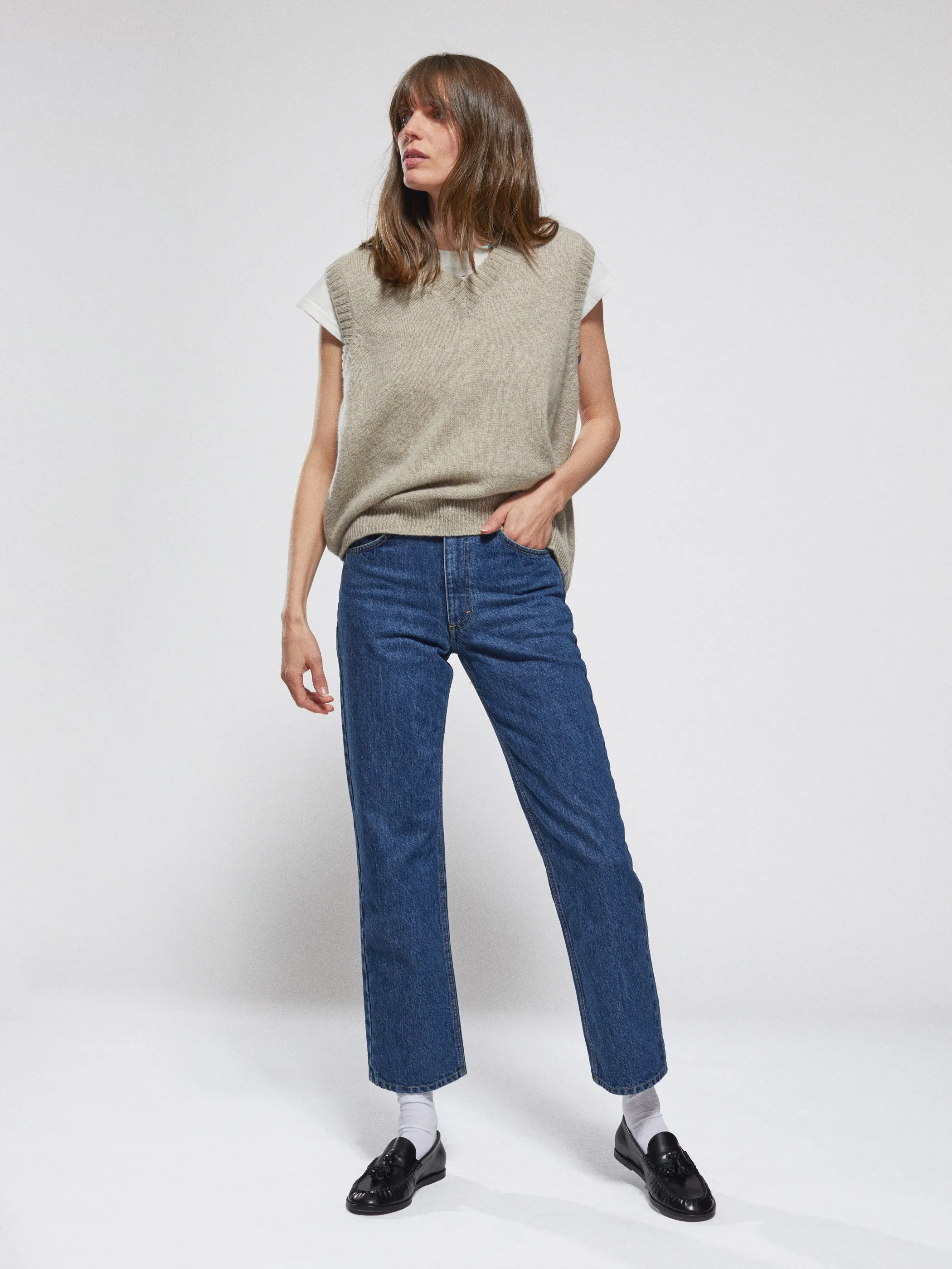 The Stevie Oversized Vest in Cashmere