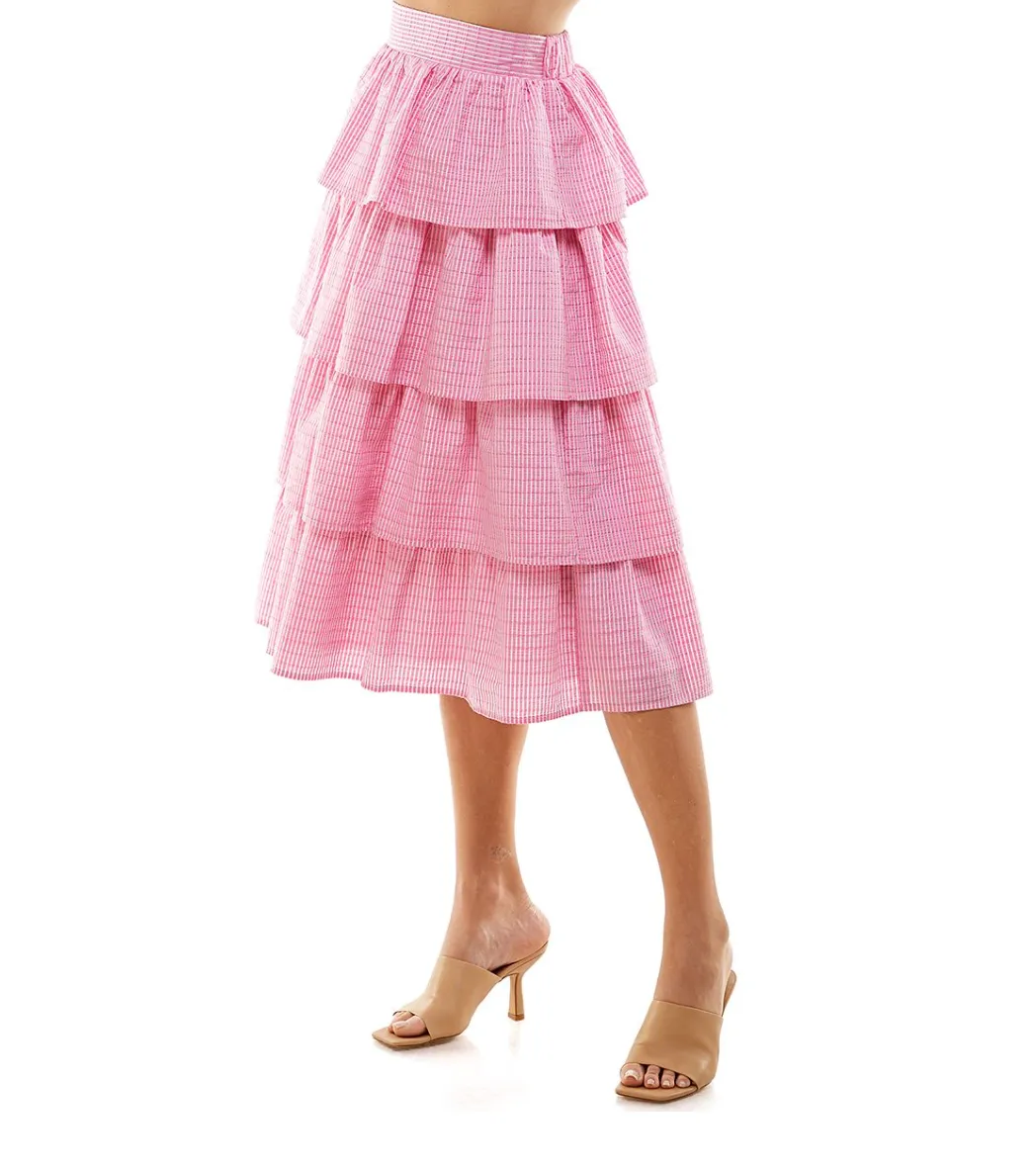Tiered Midi Skirt