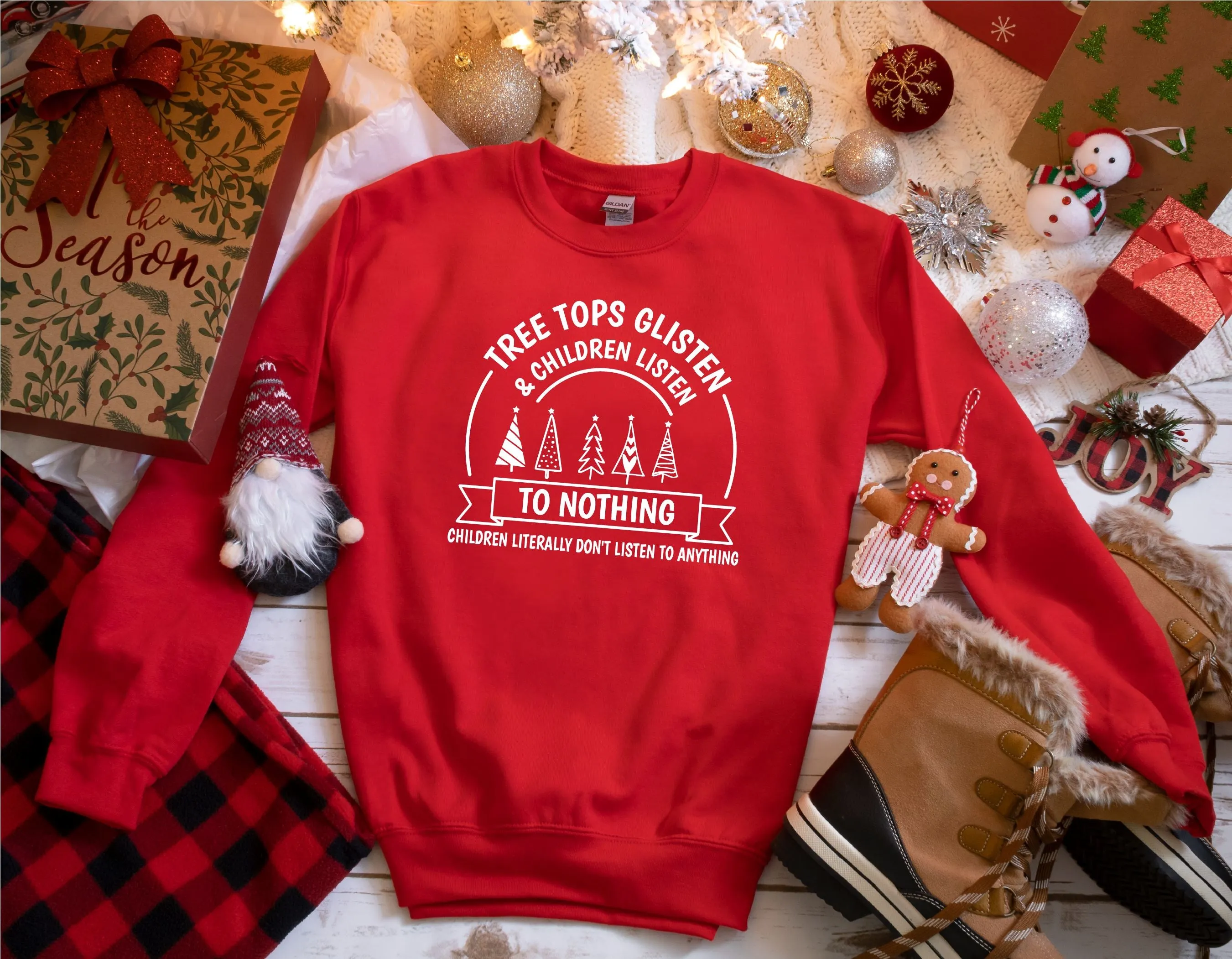 Tree Tops Glisten Funny Mum Slogan Sweatshirt