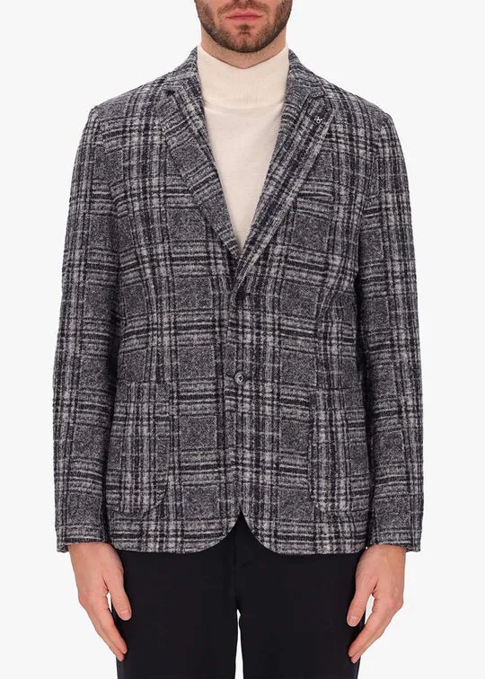Two-Tone Tartan Boiled Wool Osea Jacket