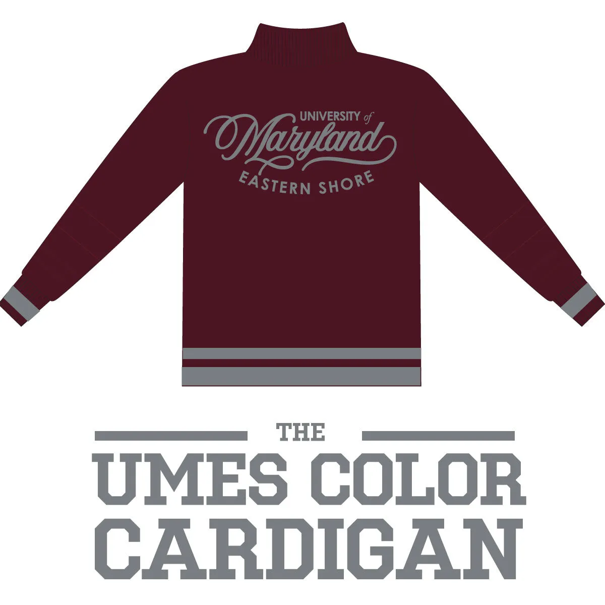 UMES COLOR Cardigan MAROON & GRAY
